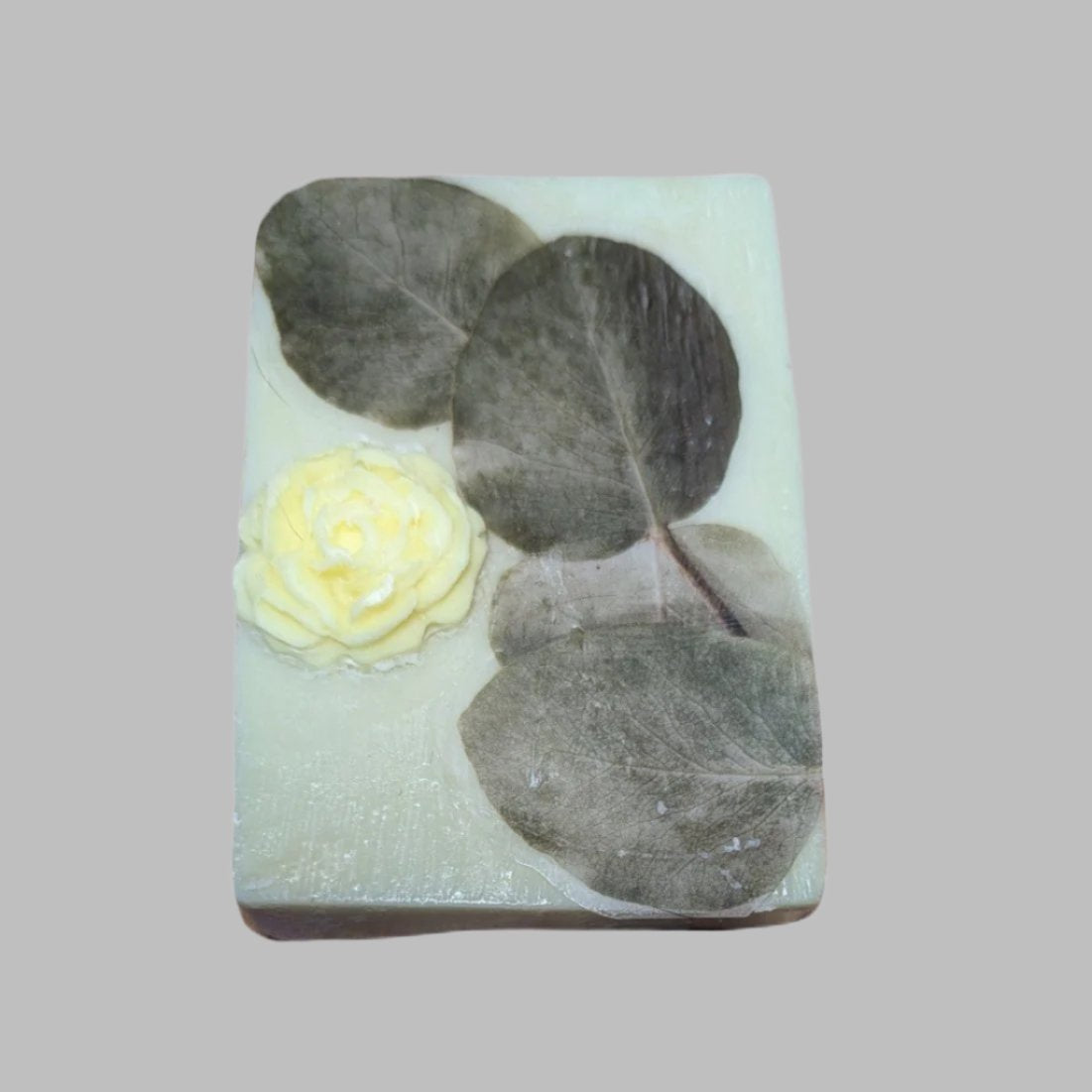 Embedded Leaves and Rose on Top Bar Soap