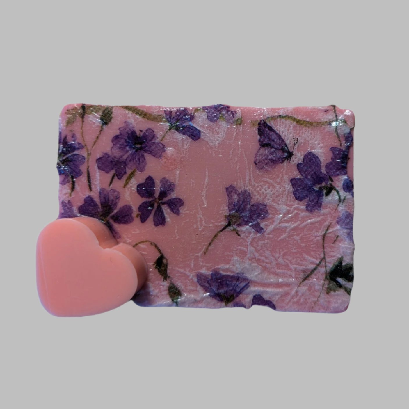 Imbedded Flowers with Heart Bar Soap