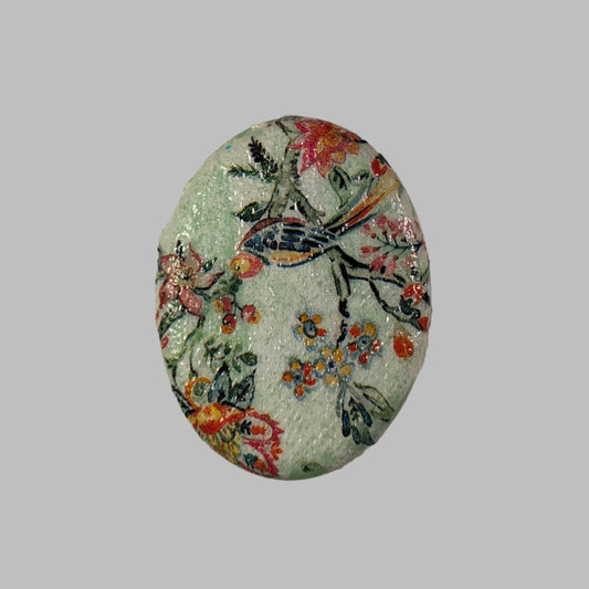 Oval Soap with Bird Decoration