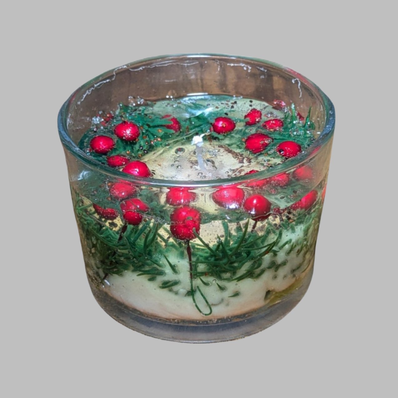 Large Round Clear Wax Christmas Candle